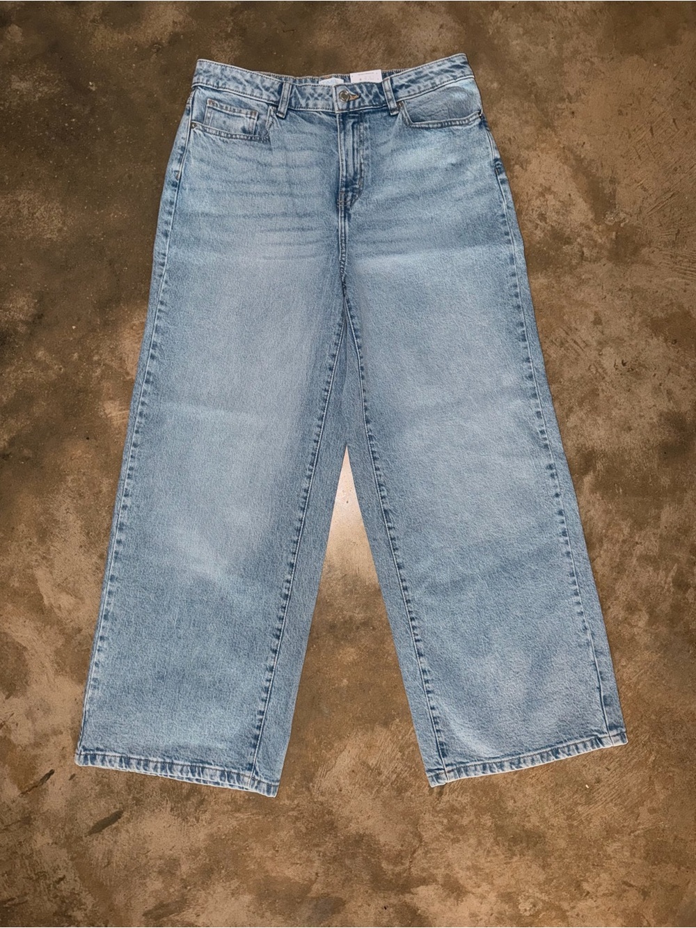NWT Time & Tru High Rise Wide Leg Jeans Light Wash Size 12 - Picture 1 of 7